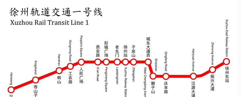 徐州地铁1号线规划图