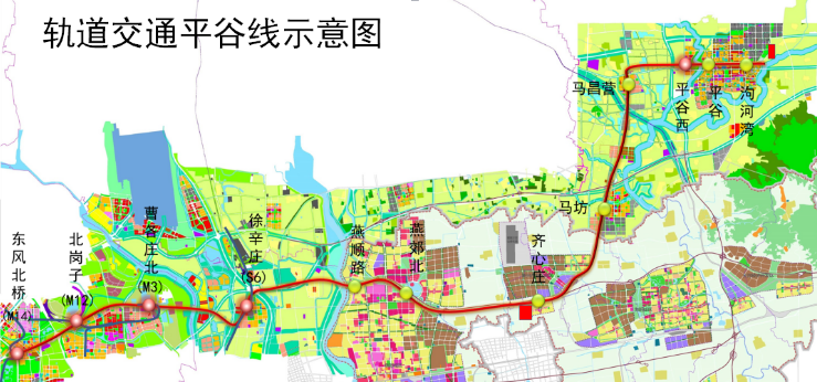 北京地铁平谷线线路图