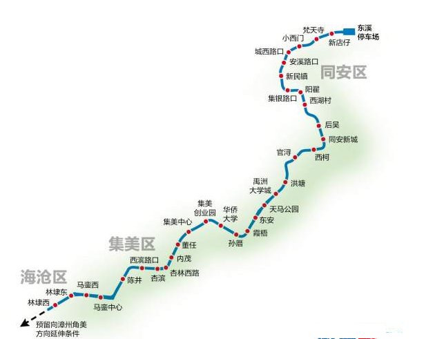 厦门地铁6号线最新32个站点