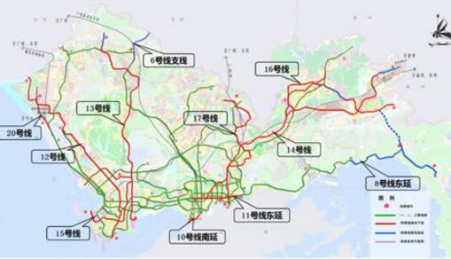 深圳地铁14号线最新线路图     根据地铁集