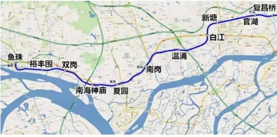 广州地铁13号线一期线路图